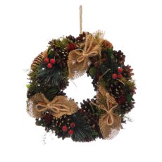 5020244421633 1 Festive 30cm Pinecones Berries Christmas Wreath.jpg